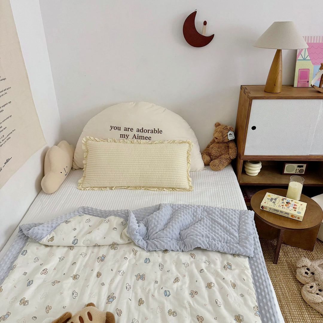 Wendbare Minky Dot Plüsch Babydecke