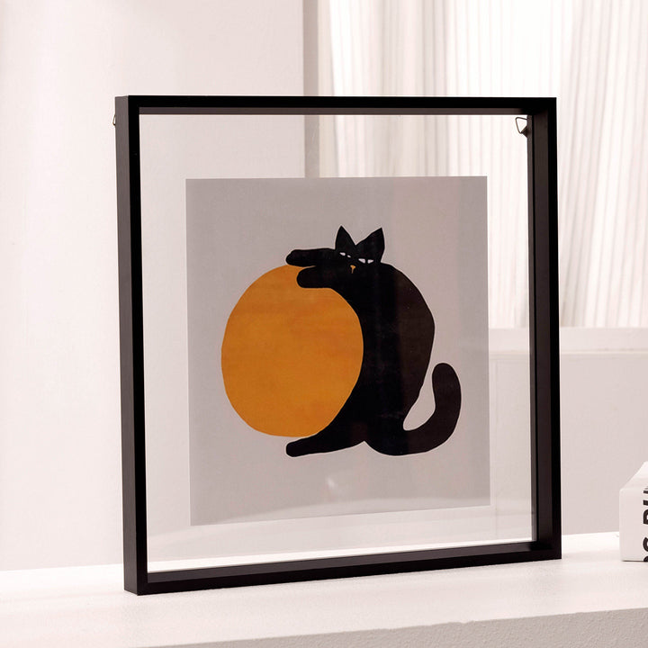 Künstlerische Gerahmte Katzenillustration