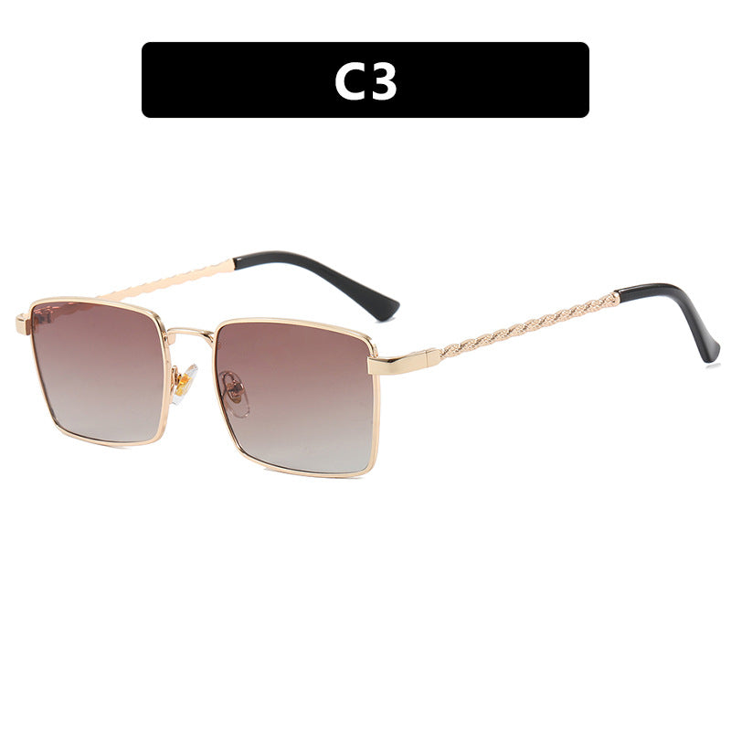 Damen quadratische Sonnenbrille mit elegantem Metallrahmen Karnz