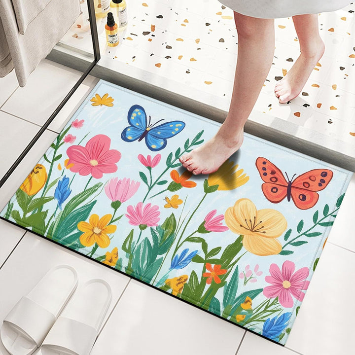Charmante florale Fußmatte