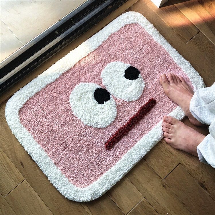 Plush Cartoon Tiger Absorbent Bath & Entry Rug with Non-Slip Backing