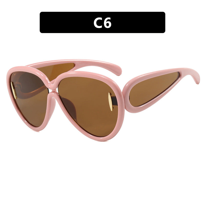 Damen extravagante Sonnenbrille im kreativen Design Karnz