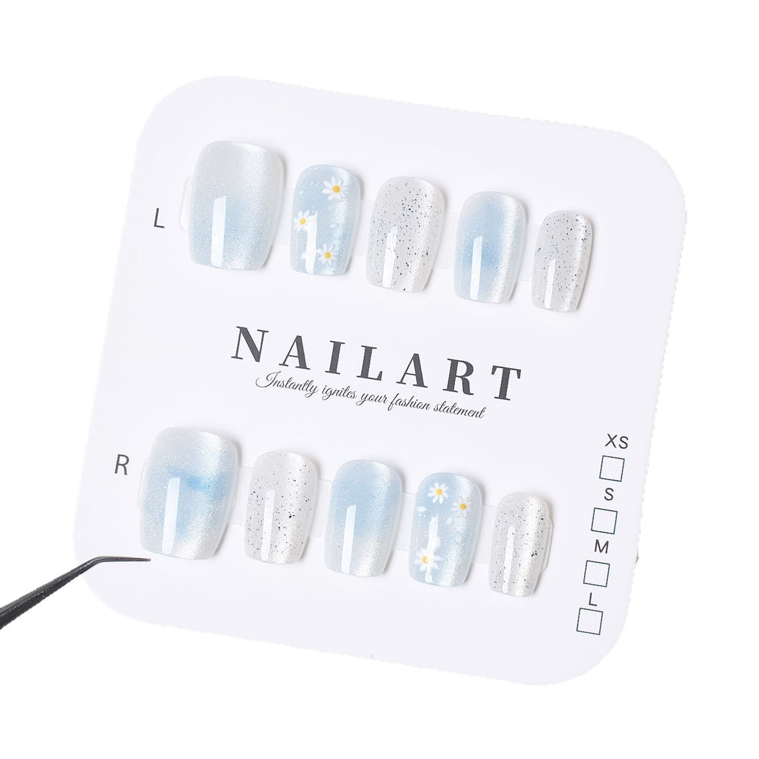 Künstlerisches Floral Print Press-On Nail Set Karnz