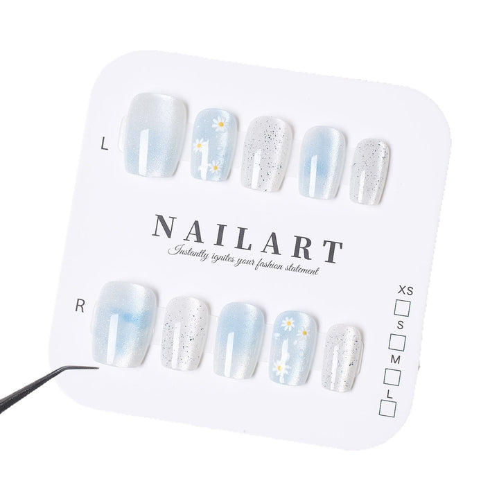 Künstlerisches Floral Print Press-On Nail Set Karnz