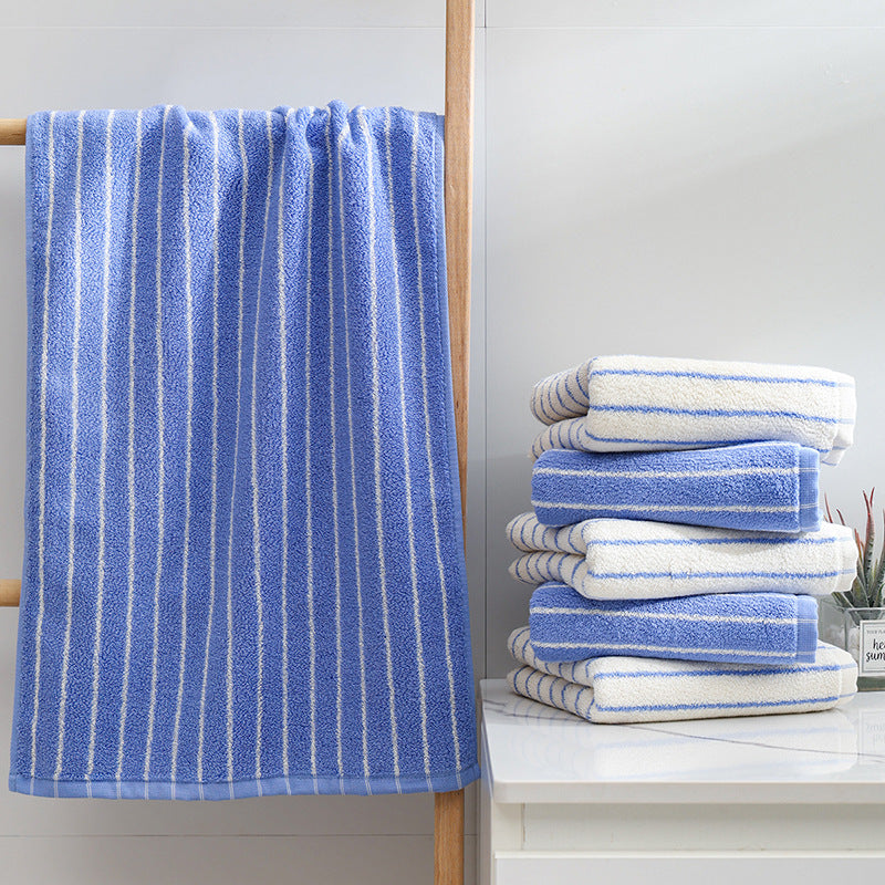 Damen Elegantes Frottee Badetuch mit Streifenmuster Karnz