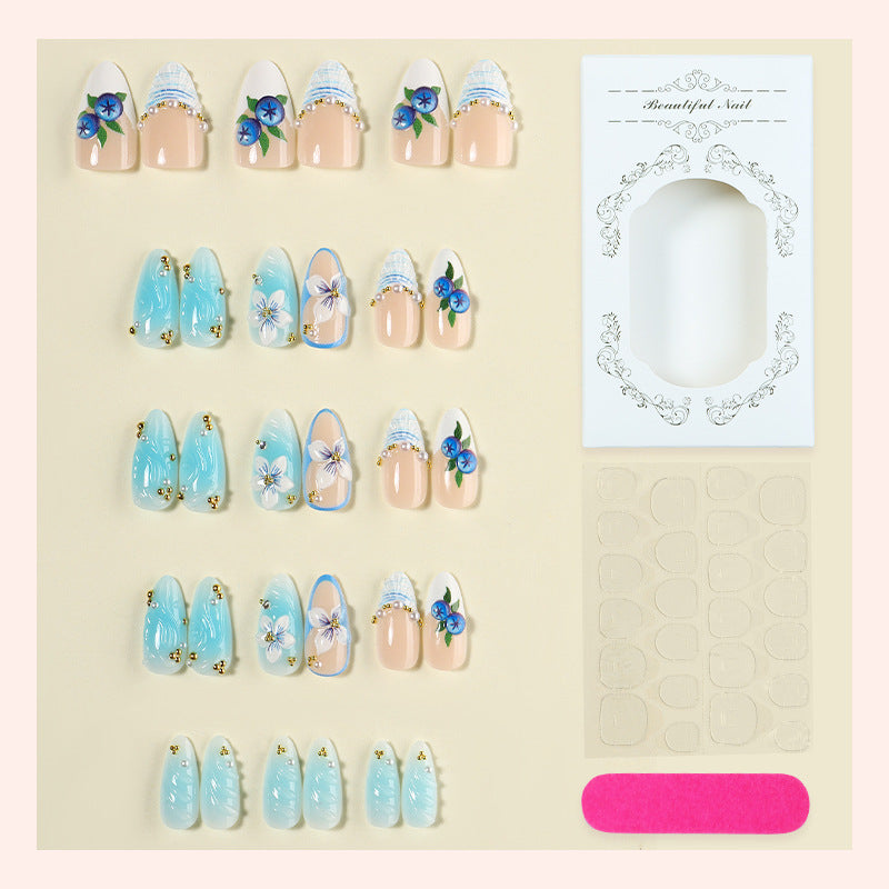 Dekorativer Floral Press-On Nail Set Karnz 1788495872