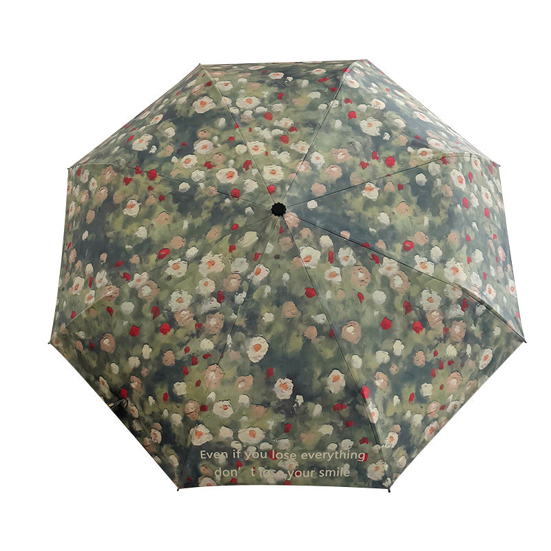 Damen Faltbarer Regenschirm mit floralem Design Karnz