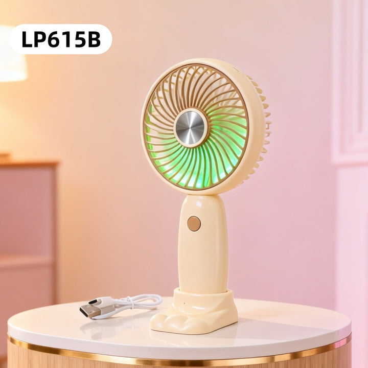 Damen Tragbarer USB Handventilator mit LED-Illumination und ergonomischem Design Karnz