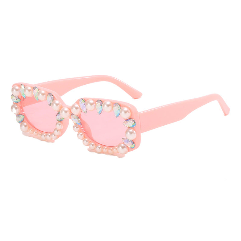 Damen elegante Sonnenbrille mit Perlenschmuck Karnz