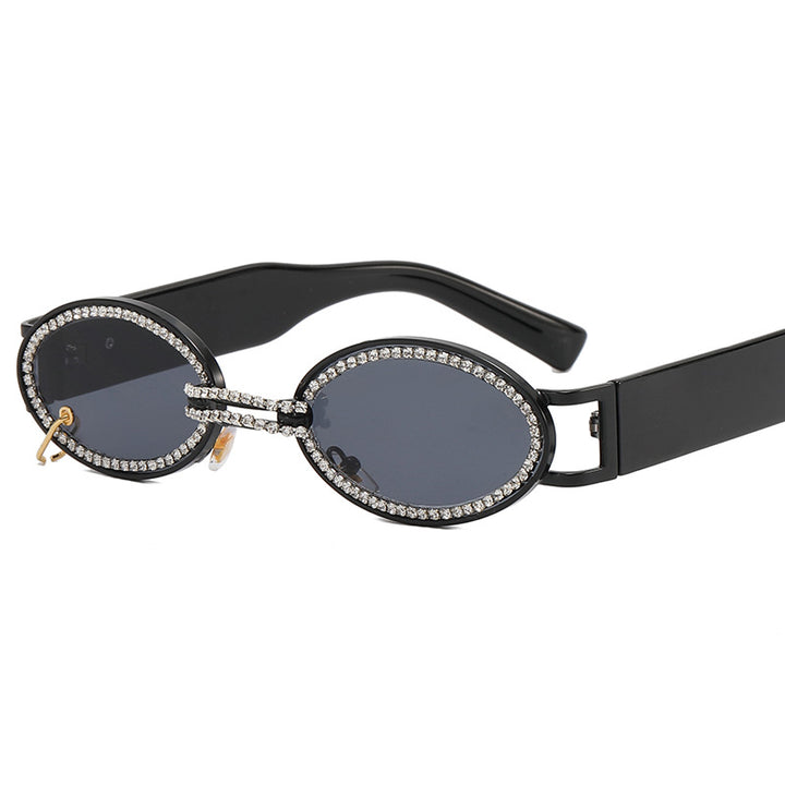 Damen extravagante modische Sonnenbrille mit strassbesetztem Rahmen Karnz