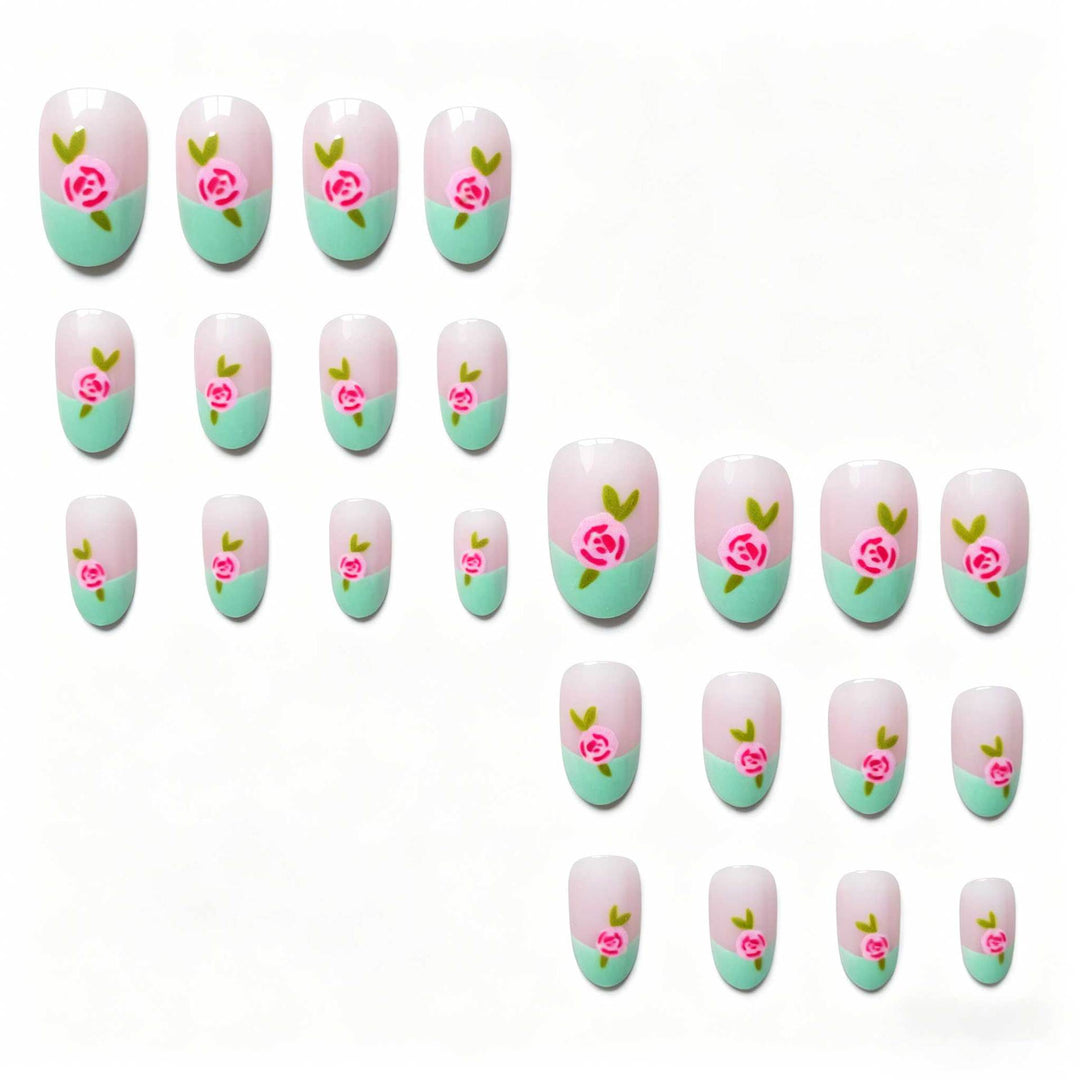 Künstlerisches floral Gel Nagelkunst