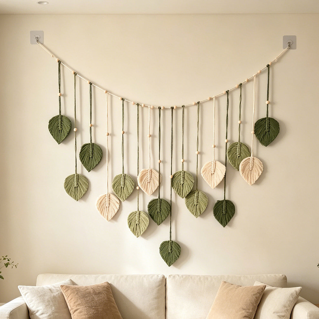 Makramee Blatt Wandbehang
