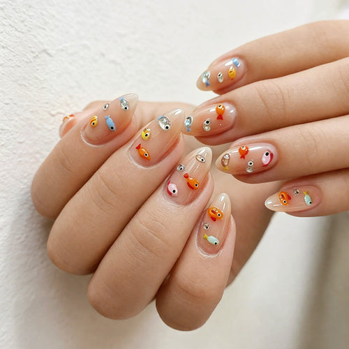 Künstlerisches Fisch-Themen Press-On Nail Set Karnz