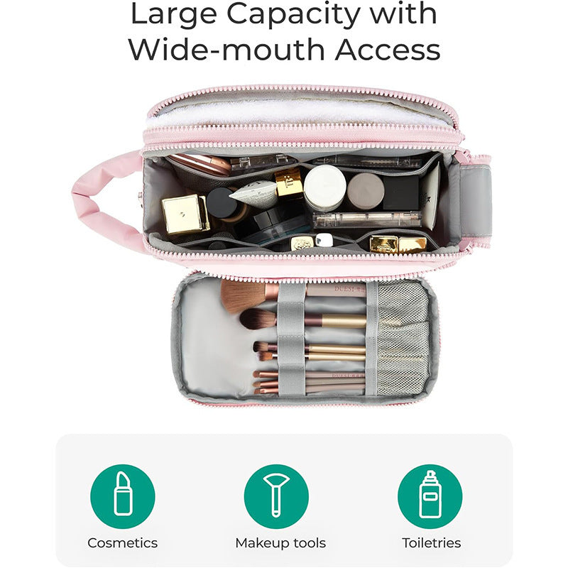 Kosmetik-Organizer Tasche mit Mehreren Fächern und Abnehmbarem Innenfach Karnz