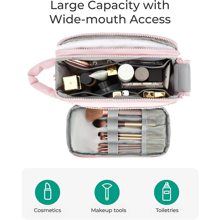 Kosmetik-Organizer Tasche mit Mehreren Fächern und Abnehmbarem Innenfach Karnz