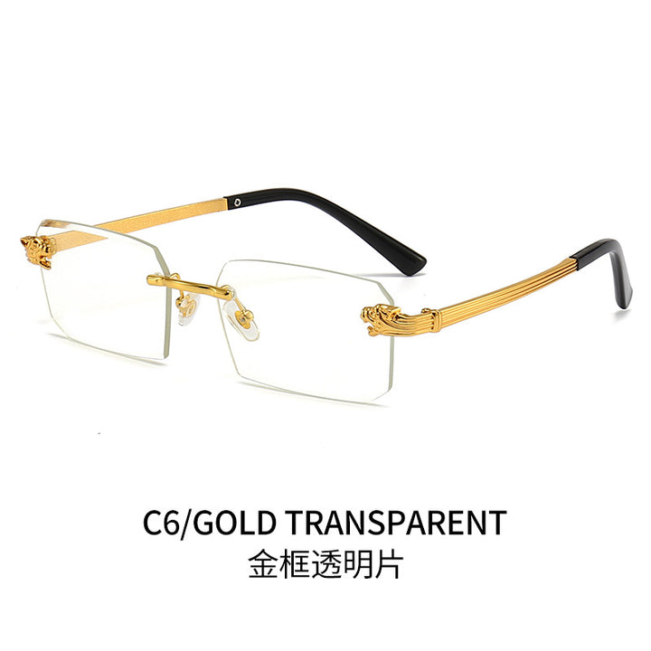 Damen Modische Sonnenbrille mit facettiertem Rahmen und luxuriösen Akzenten Karnz