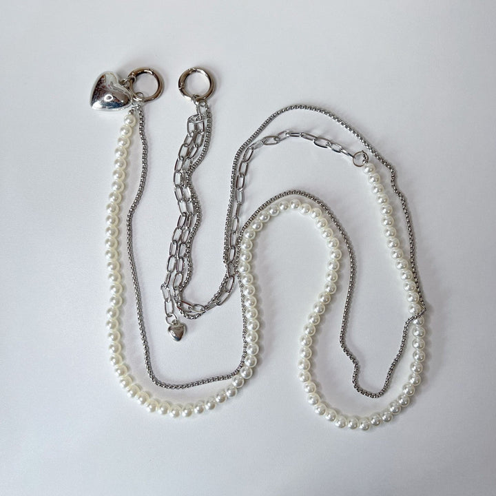 Elegante Perlen- und Kettenhalskette Karnz