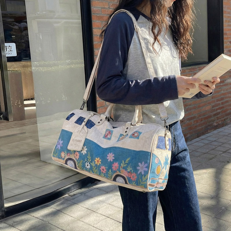 Blumenmuster Canvas Duffle Bag Karnz