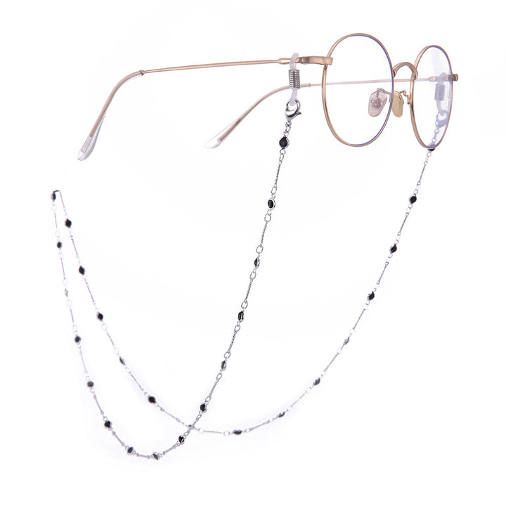 Elegante Schmuckhalterkette mit Onyx-Perlen Karnz
