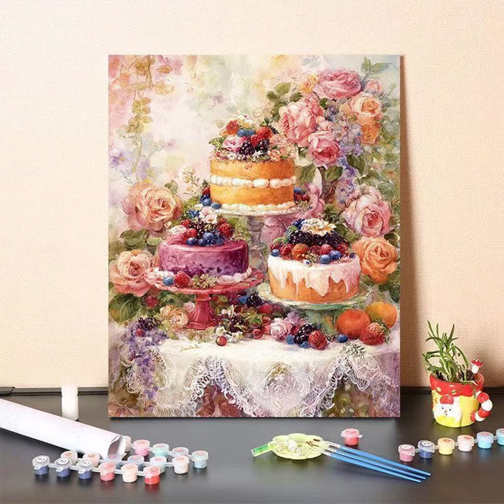 DIY Dessert-Themen Malen nach Zahlen Kunstset Karnz