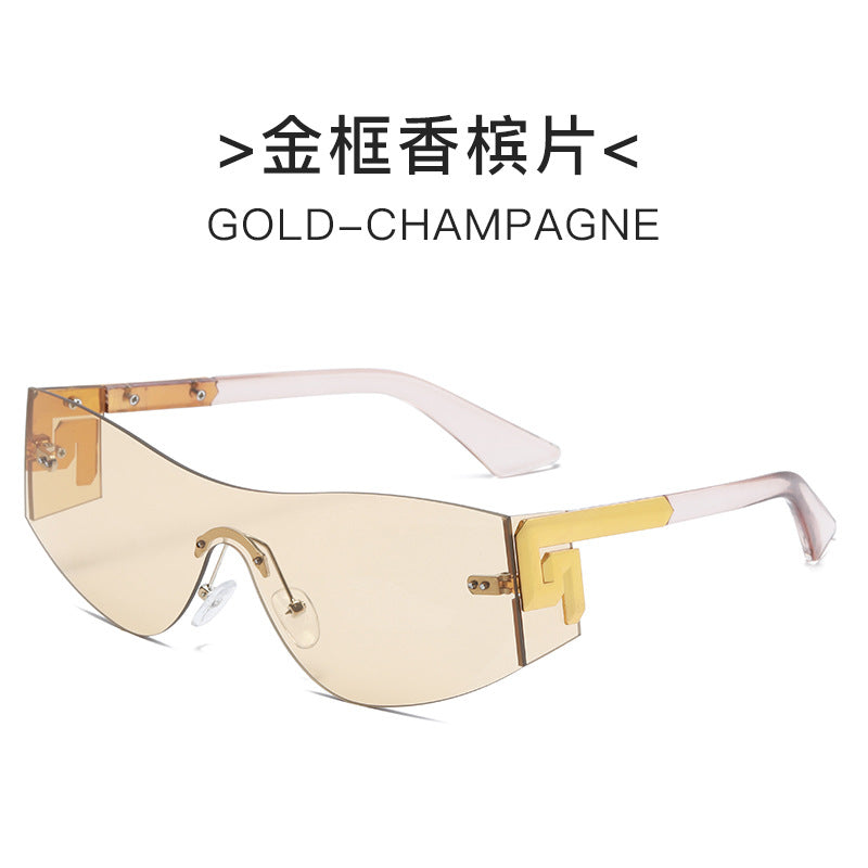 Damen futuristische Oversized-Sonnenbrille mit markantem Design Karnz