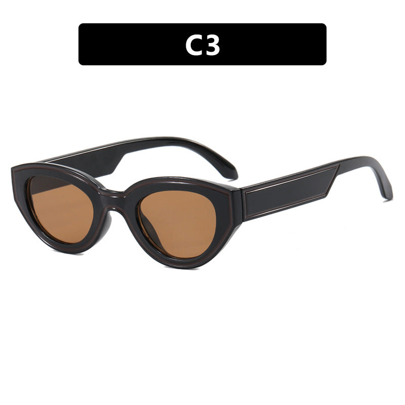 Damen Cat-Eye Sonnenbrille mit robustem transparenten Rahmen und schützendem UV-Filter Karnz