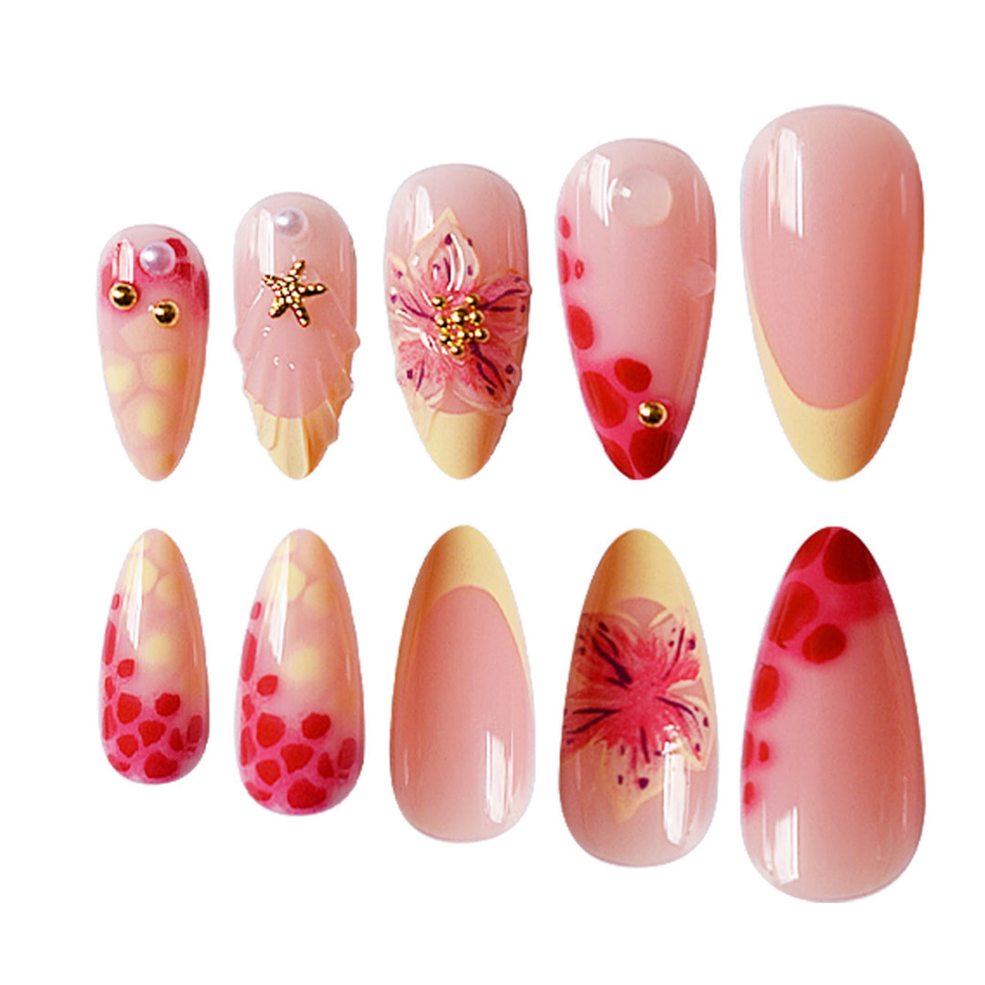 Floral 3D Acrylic Press-On Nagelkunst Set Karnz