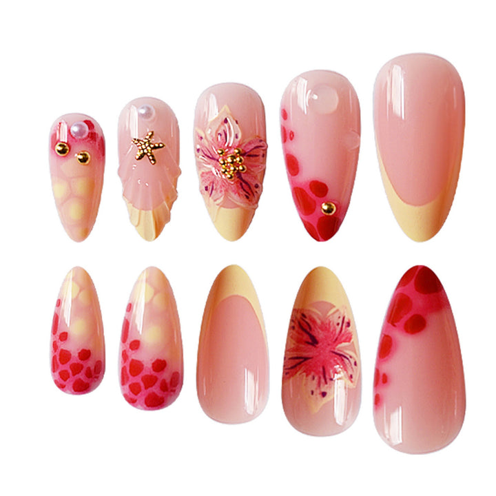 Floral 3D Acrylic Press-On Nagelkunst Set Karnz