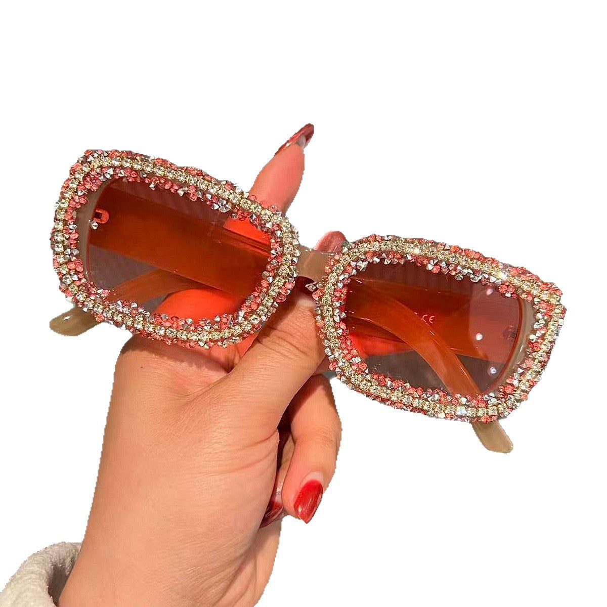 Damen Sonnenbrille mit luxuriösem Kristallrahmen Karnz
