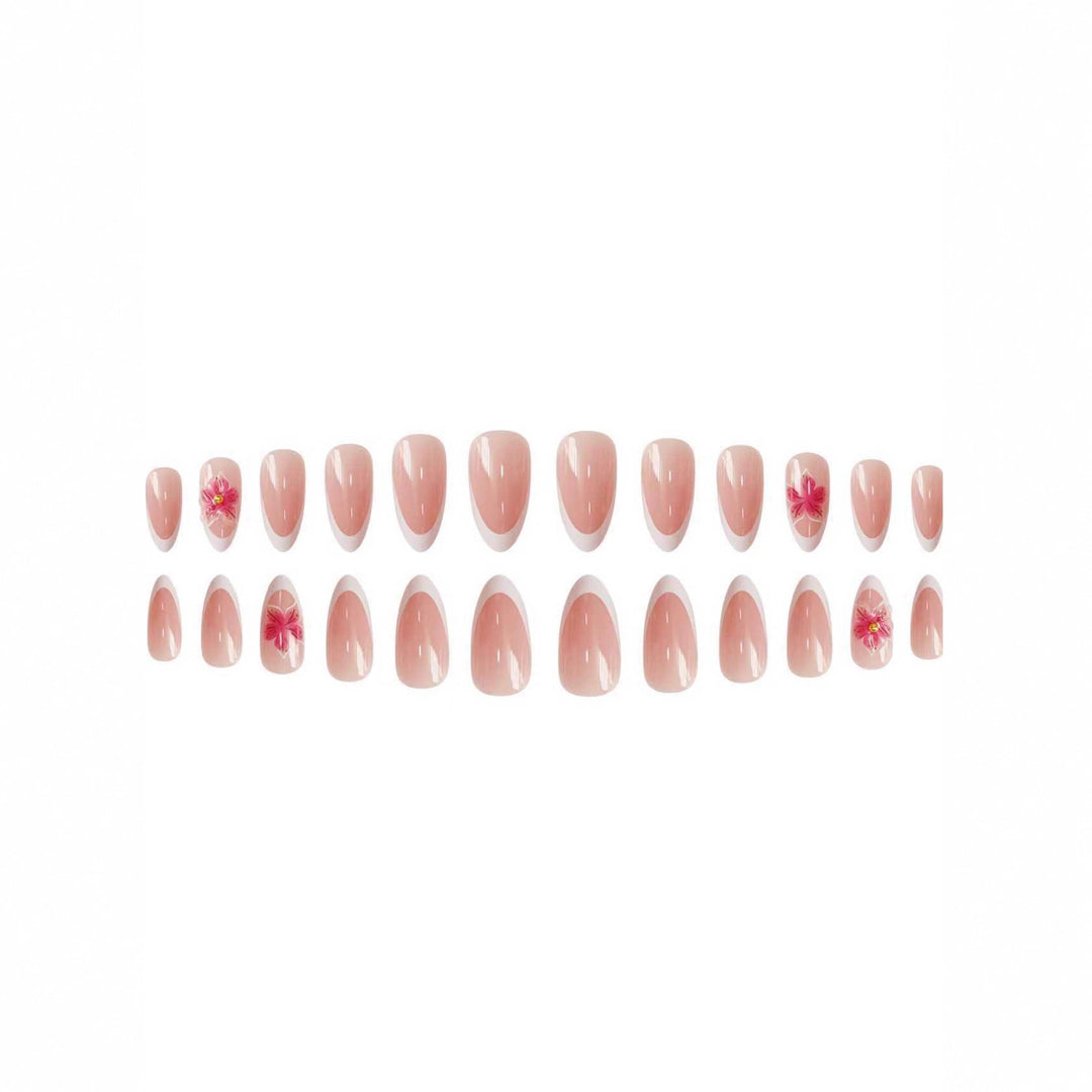 Elegante Blumen Acryl Nagelkunst Karnz