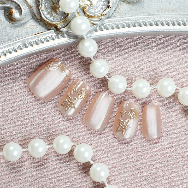 Elegantes Glitter-Akzent Press-On Nagelset