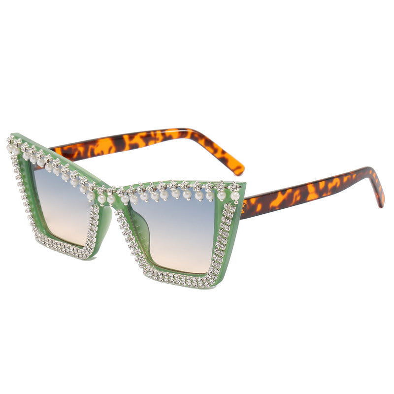 Damen Glamouröse Designer-Sonnenbrille mit funkelndem Rahmen Karnz