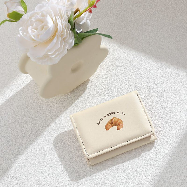 Croissant-Themen Leder Mini Wallet Karnz