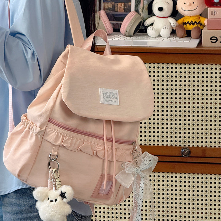 Stylischer Rüschendesign Schulrucksack Karnz