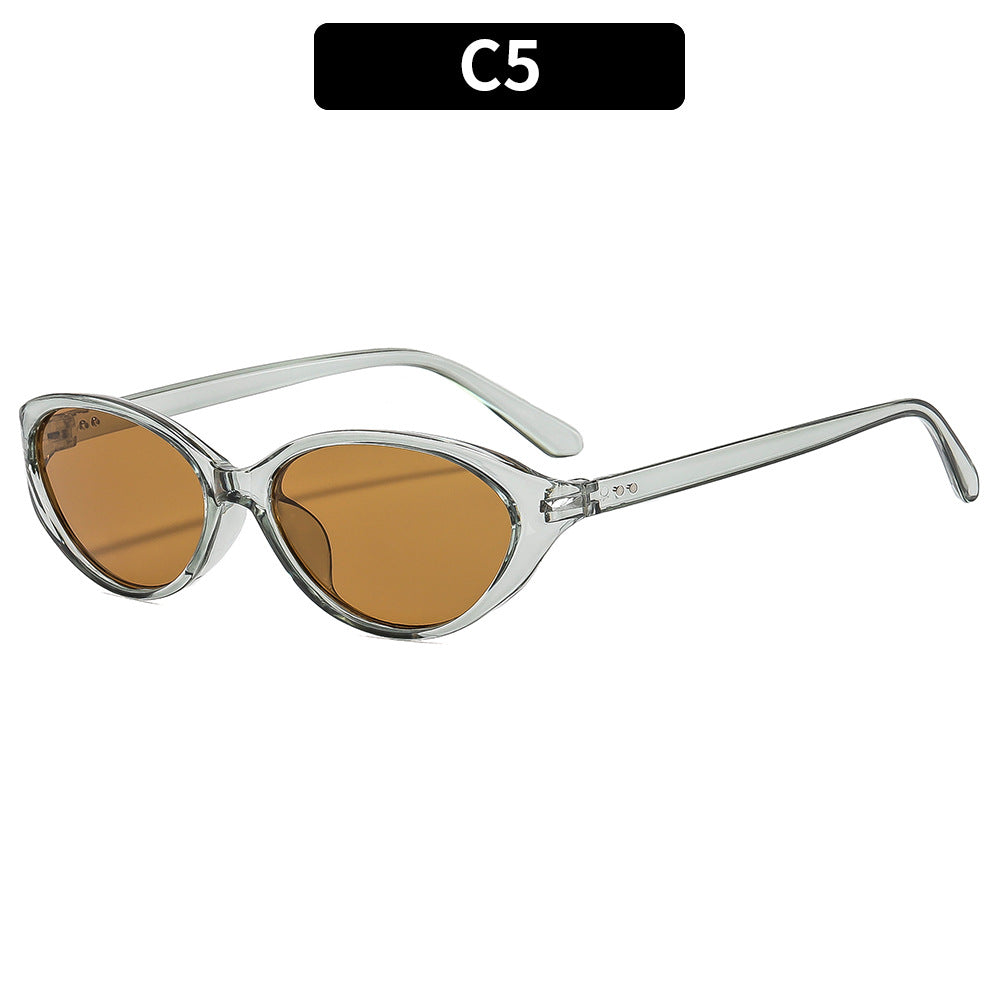 Vintage Katzenauge Sonnenbrille mit transparentem Rahmen