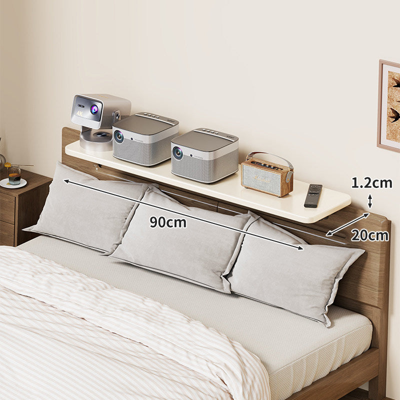 Slim Floating Kopfteil Nachttischregal mit ultra-dünnem Profil und abgerundeten Ecken
