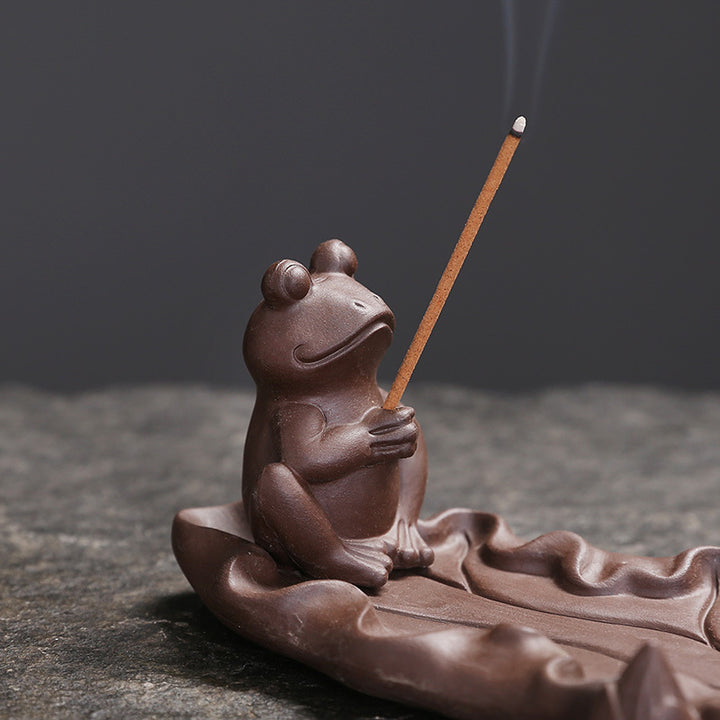 Künstlerischer Frosch-Themen Räucherstäbchenhalter