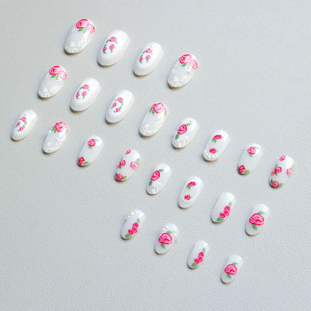 Florales Spitzen Design Nagel Kunst Set