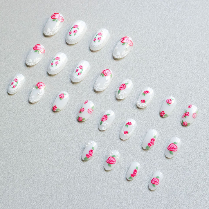Florales Spitzen Design Nagel Kunst Set