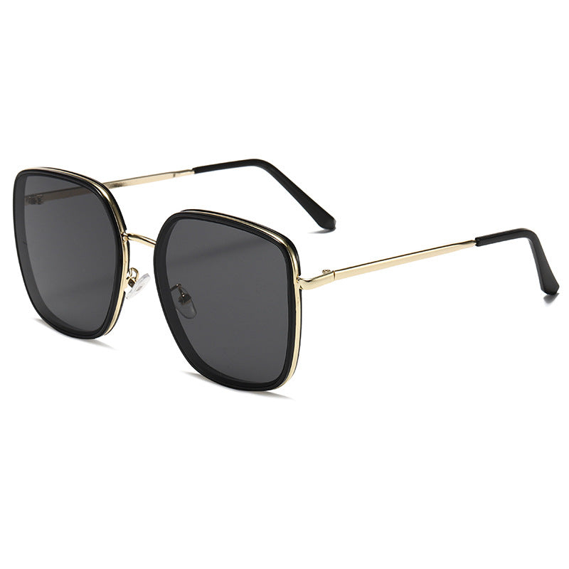 Damen quadratische Sonnenbrille mit luxuriösem Metallrahmen und UV-Schutz Karnz