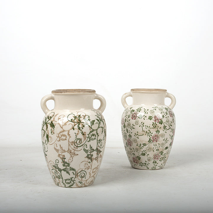 Floraler Keramikvase Karnz
