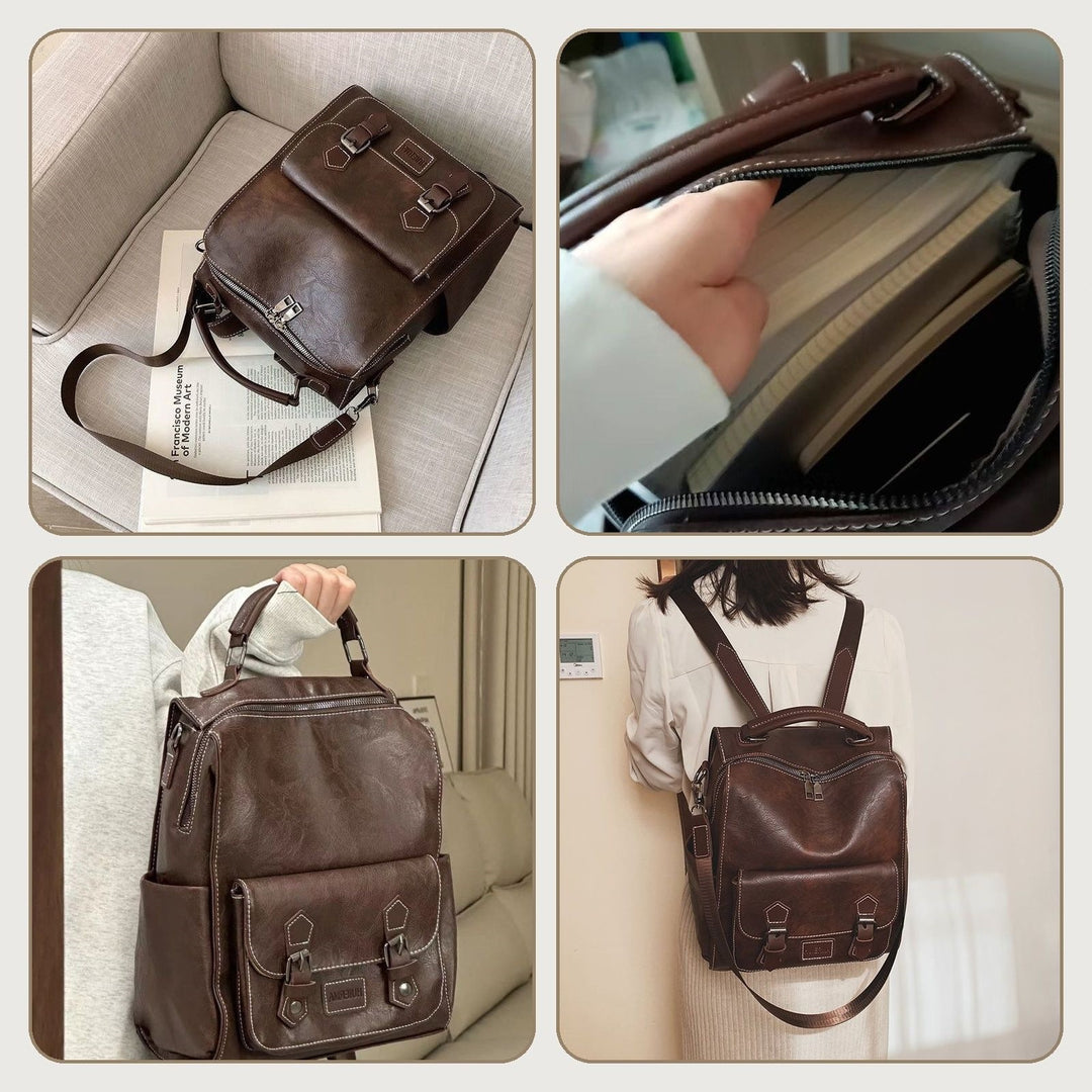 Multifunktionaler Leder-Rucksack Karnz