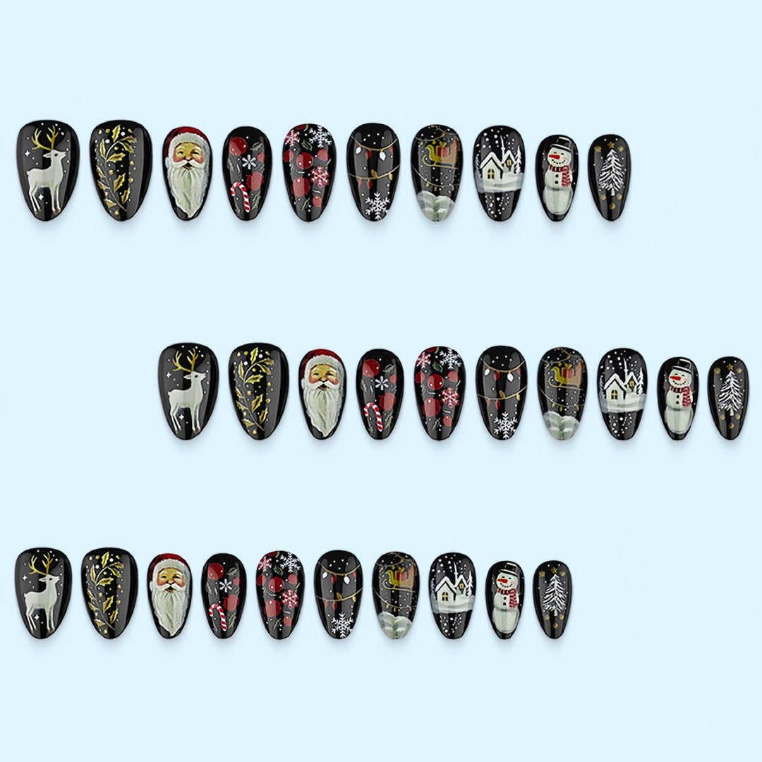 Festliches Kunstnagelset mit weihnachtlichen Motiven Karnz