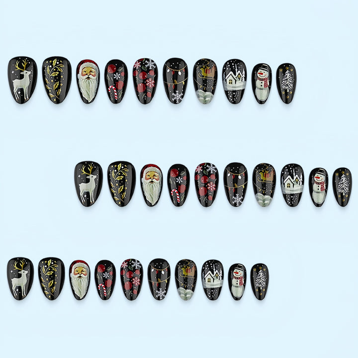 Festliches Kunstnagelset mit weihnachtlichen Motiven Karnz