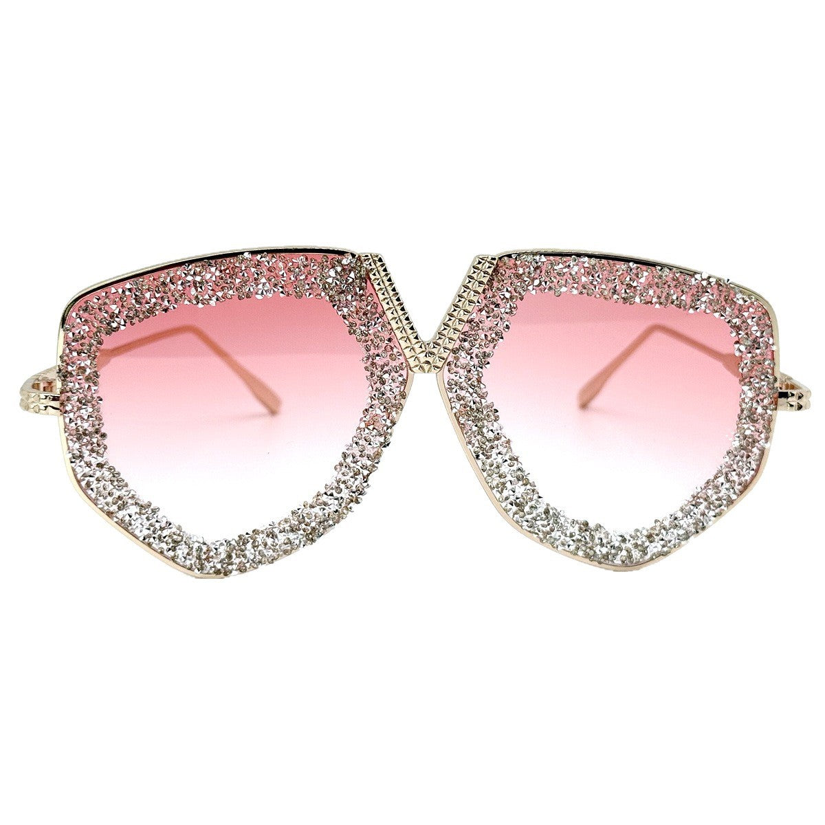 Damen modische Sonnenbrille mit glitzerndem Rahmen und eleganter Form Karnz