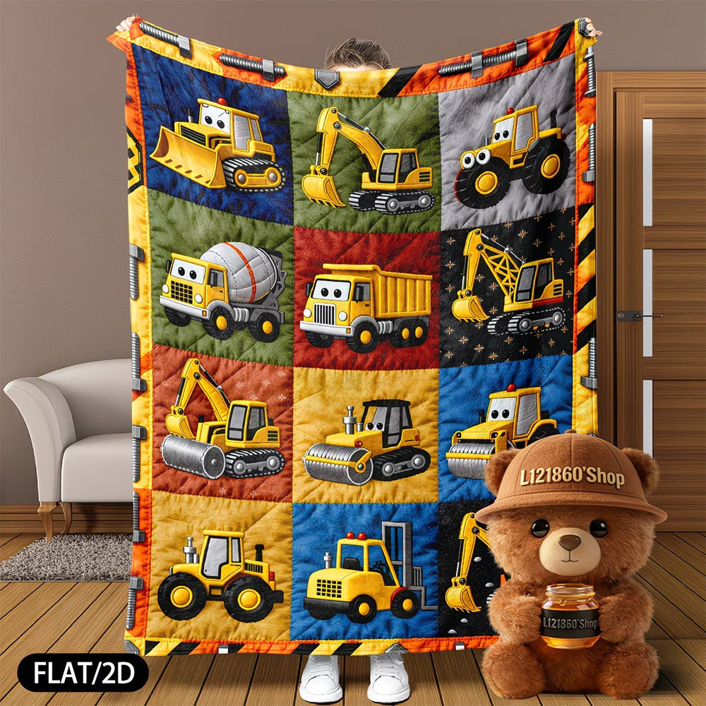 Baustellen-Themen Fleece-Wurfdecke
