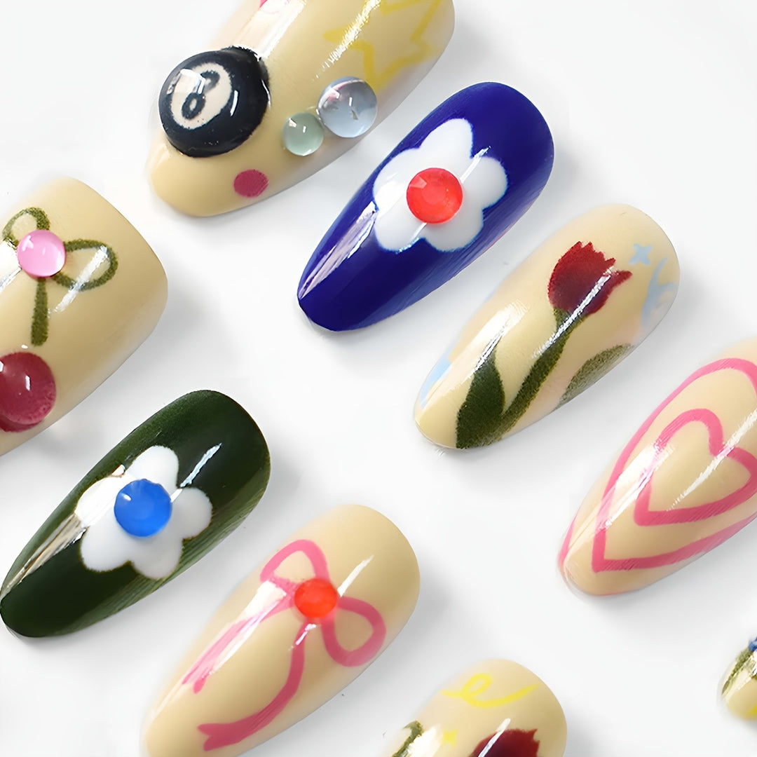 Künstlerisches Gel-Nagelkunst-Design Karnz
