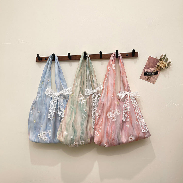 Elegante floral bedruckte Schulter Tote Bag Karnz