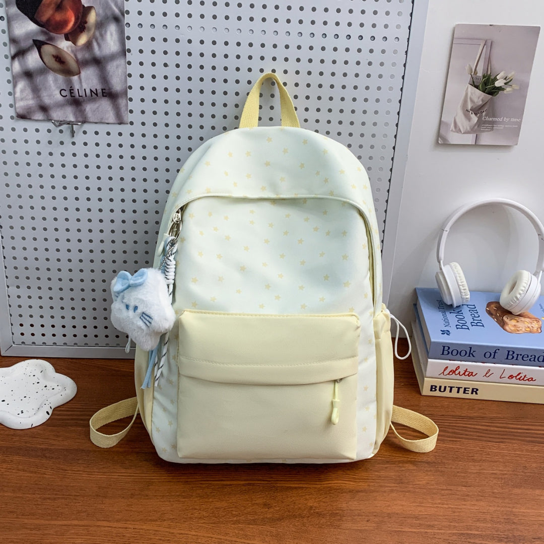 Alltagsrucksack mit Verspieltem Sternen-Design und Zusätzlicher Fronttasche Karnz