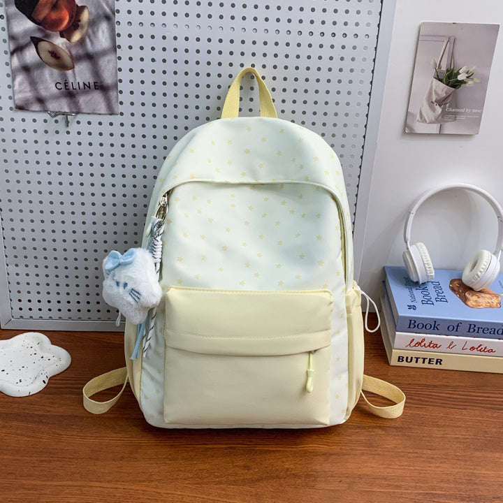 Alltagsrucksack mit Verspieltem Sternen-Design und Zusätzlicher Fronttasche Karnz